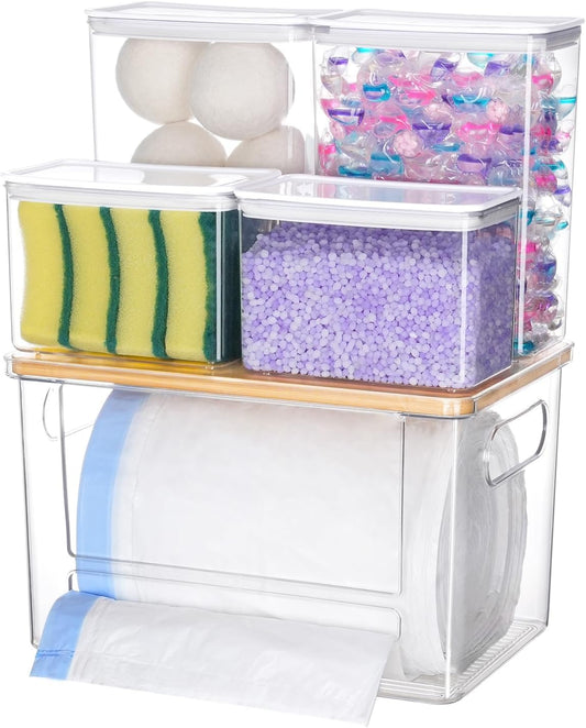 Trash Bag Dispenser Dishwasher Pods Container