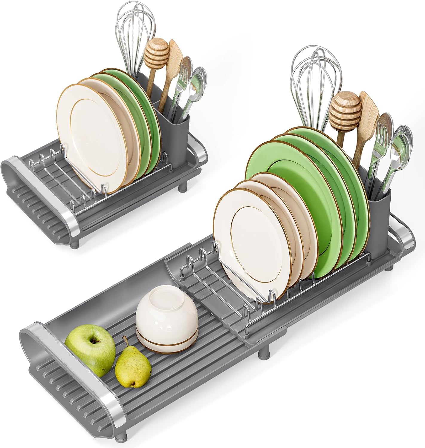 Small Dish Drying Rack, Mini Expandable Compact Dish Rack