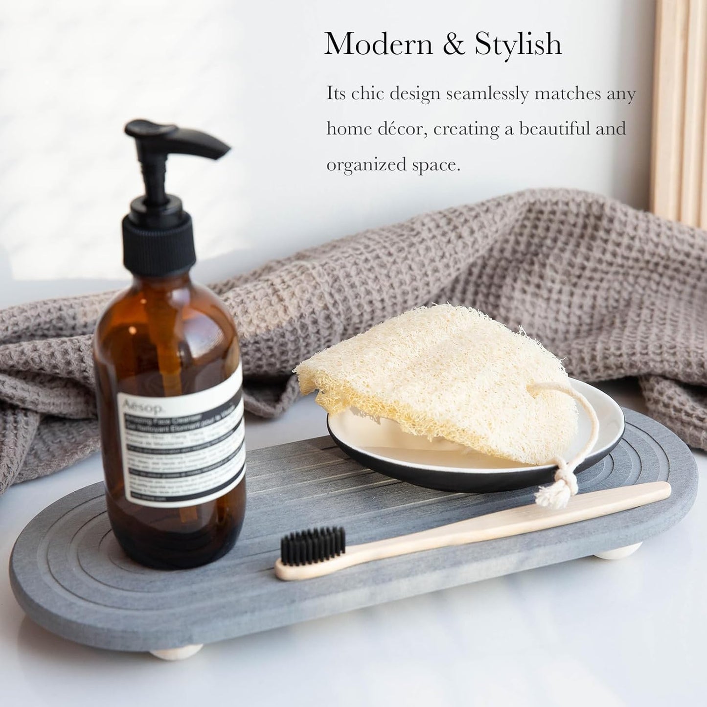 Instant Dry Sink Caddy Organizer – Water Absorbing Stone Tray for Kitchen Bathroom Countertop