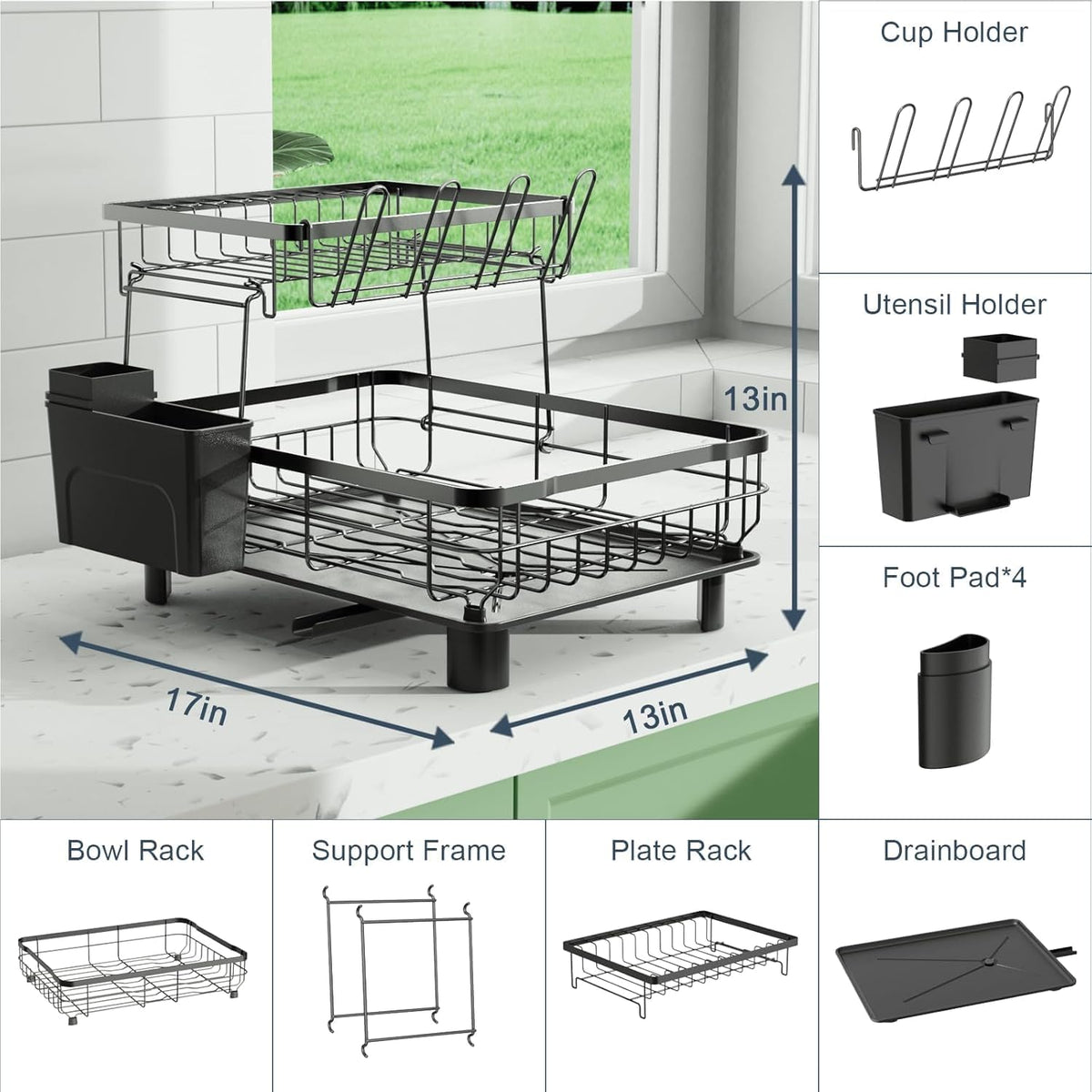 Small 2 Tier Dish Drying Rack