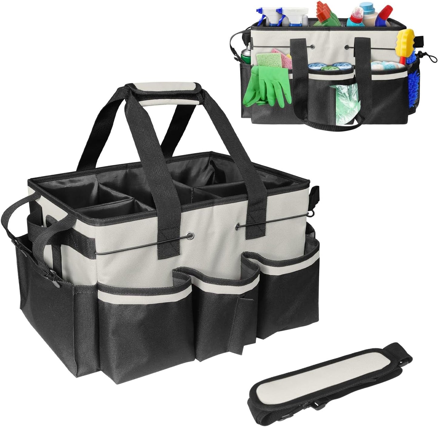 Cleaning Caddy Bag Wearable, Cleaning Caddy Supplies Organizer with Handle