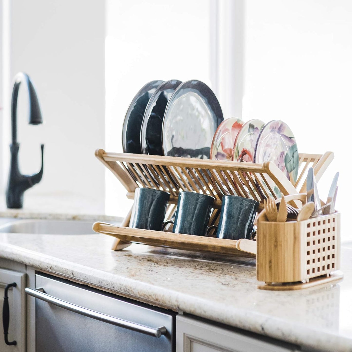 "Eco" Utensil, Flatware and Cutlery Drying Caddy for Totally Bamboo Eco Dish Drying Rack