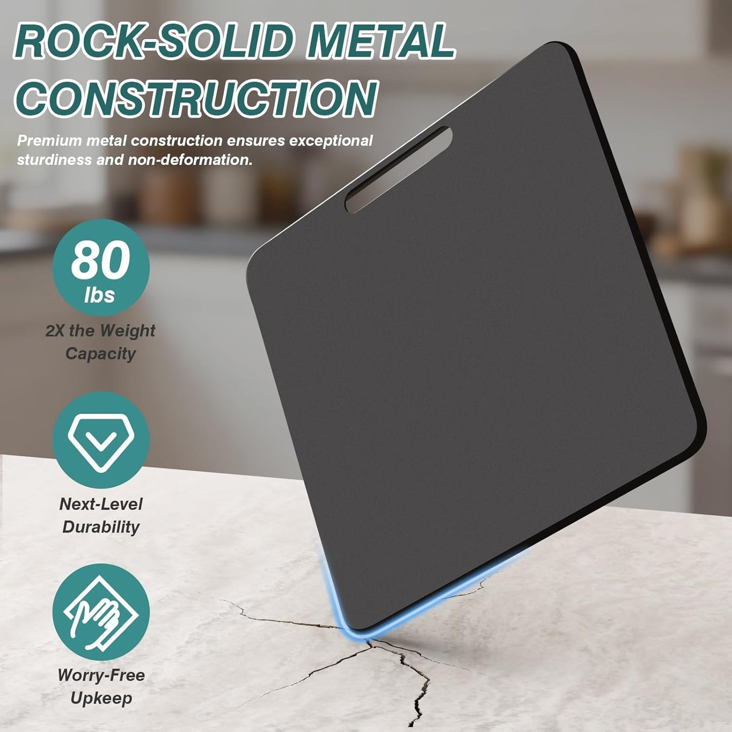 ANBOXIT Metal Appliance Slider, Sliding Tray for Coffee Maker,360° Effortless Movement,Small Appliance Rolling Tray for Counter, Coffee Pot Slider, Deep - Small (14"D x 6"W)