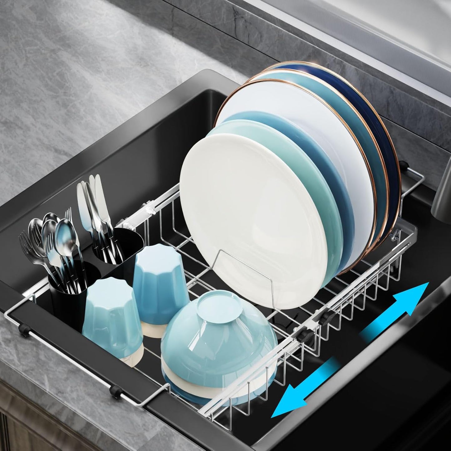 Expandable Over The Sink Dish Drying Rack