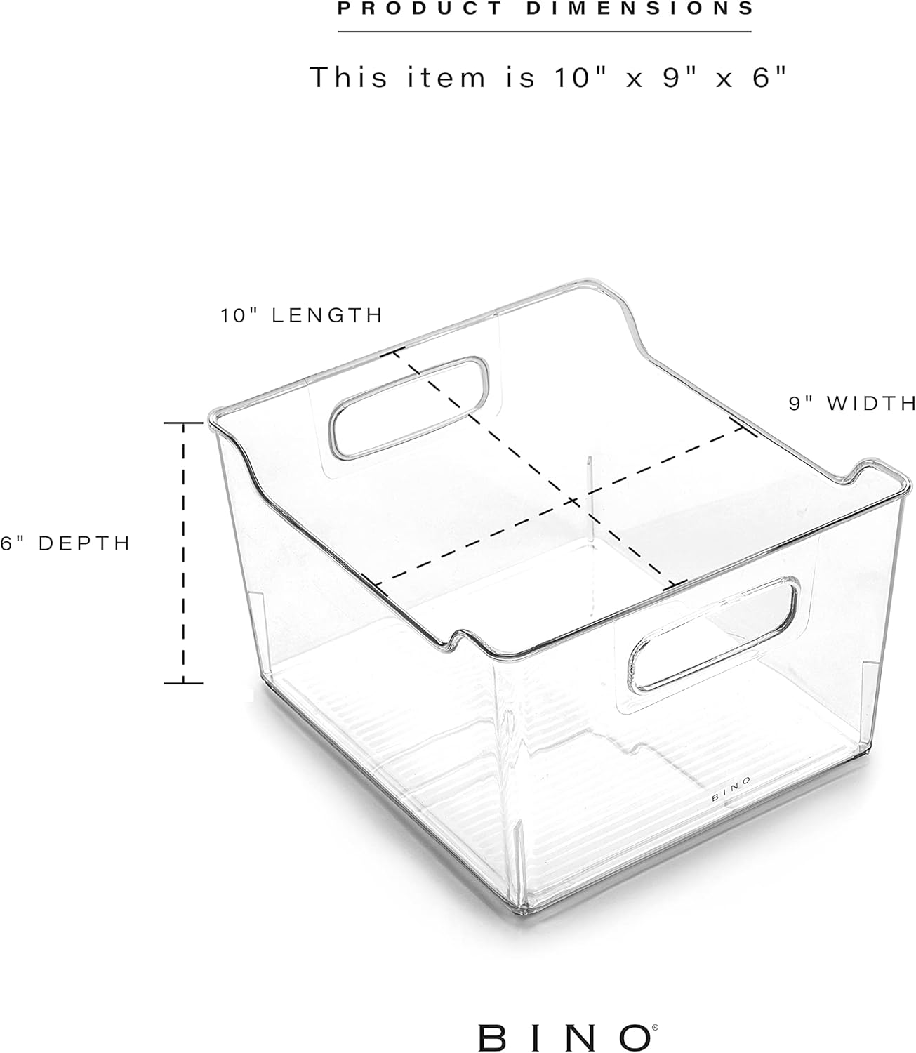 Plastic Storage Bins - 4 Pack | THE LODGE COLLECTION | Clear Storage | Containers for Organizing with Handles | Pantry Kitchen Organization | Fridge Organizer | Bathroom | Shelves Cabinet