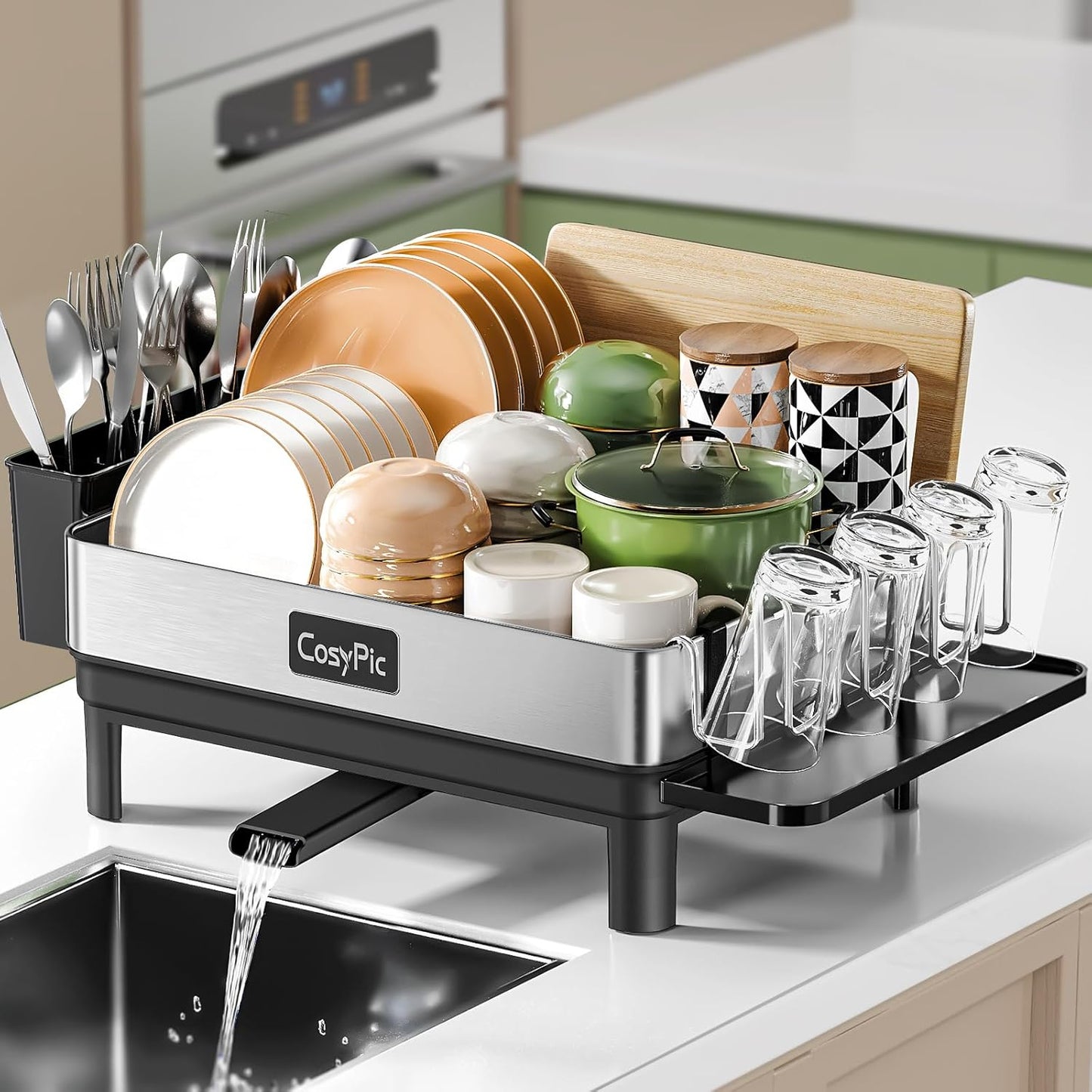 Dish Racks, Thicker Premium 304 Stainless Steel Dish Drying Rack for Kitchen Counter