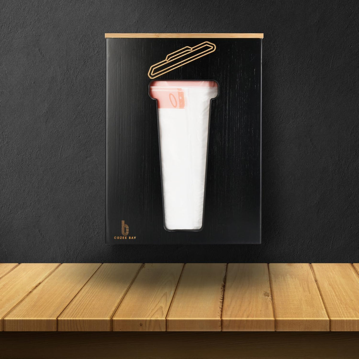 Bamboo Trash Bag Dispenser with Lid