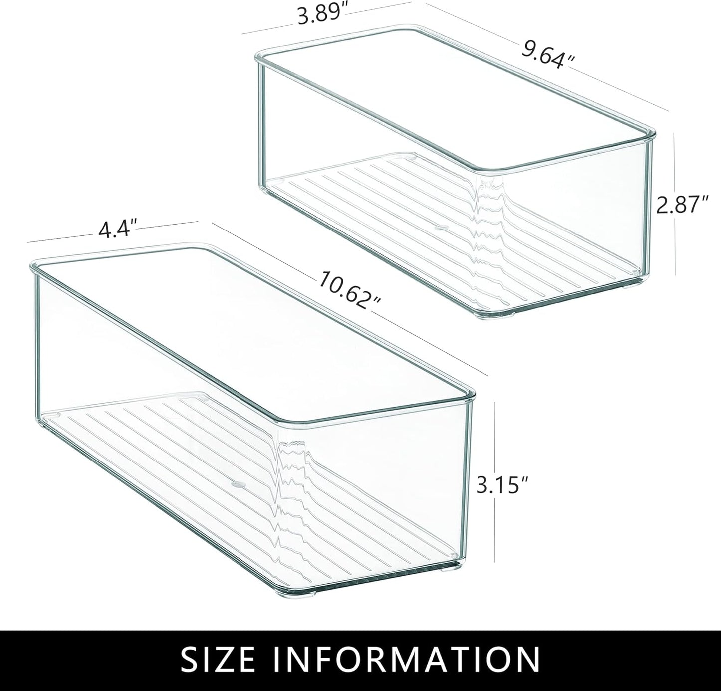 8 PACK Drawer Organizer Bins Bathroom Deep Drawer Organizer Tray for Cutlery Vanity Make-up