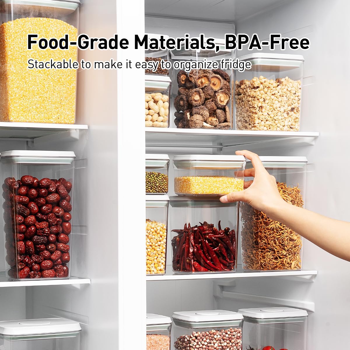 Food Storage Containers with Lids,2.9Qt 2Pcs Airtight Pop Food Storage Containers