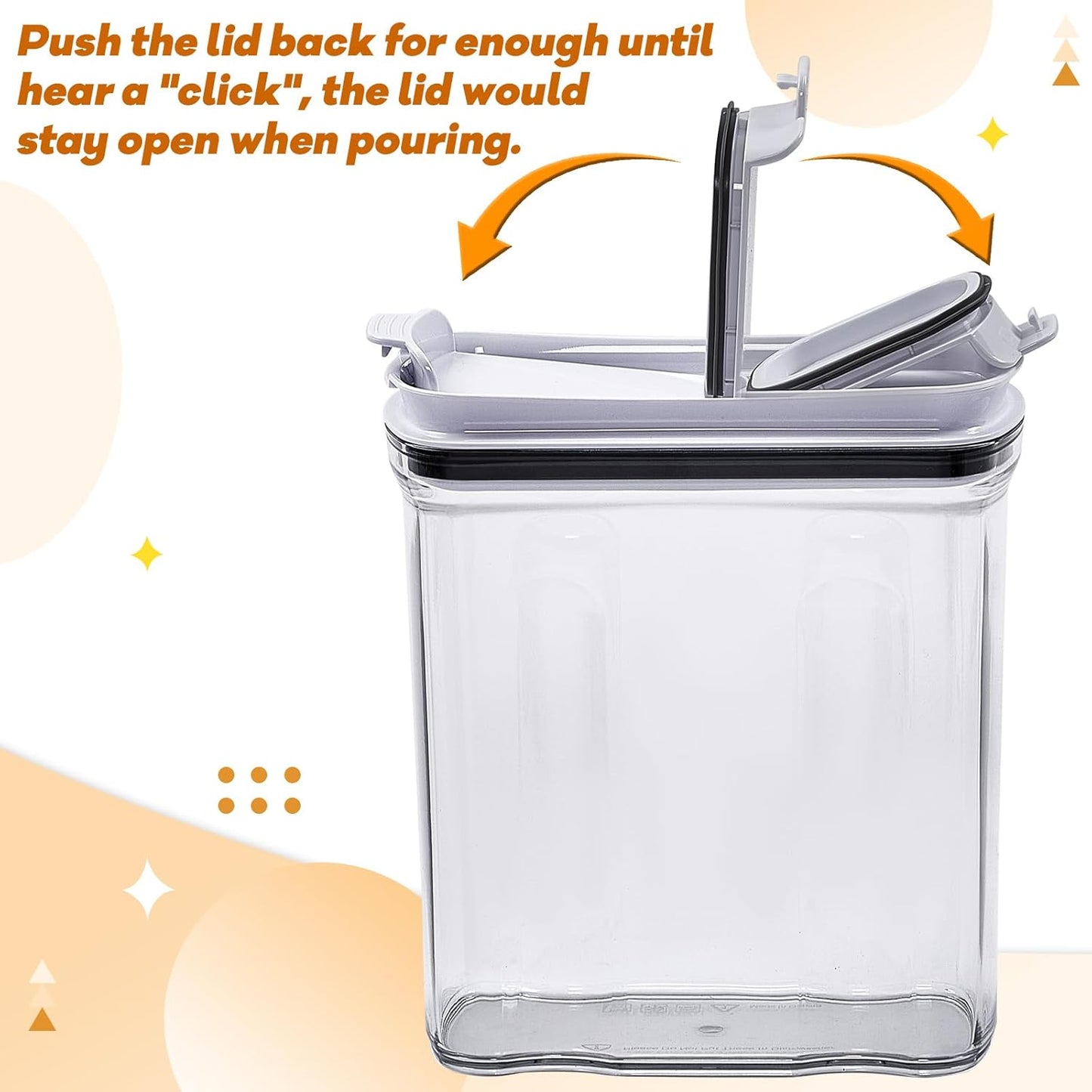 Cereal Containers Storage Set, Airtight Food Storage Container with Lid 4L/135.2oz,4PCS BPA-FREE Plastic Pantry Organization Canisters for Rice Cereal Flour Sugar Dry Food in Kitchen