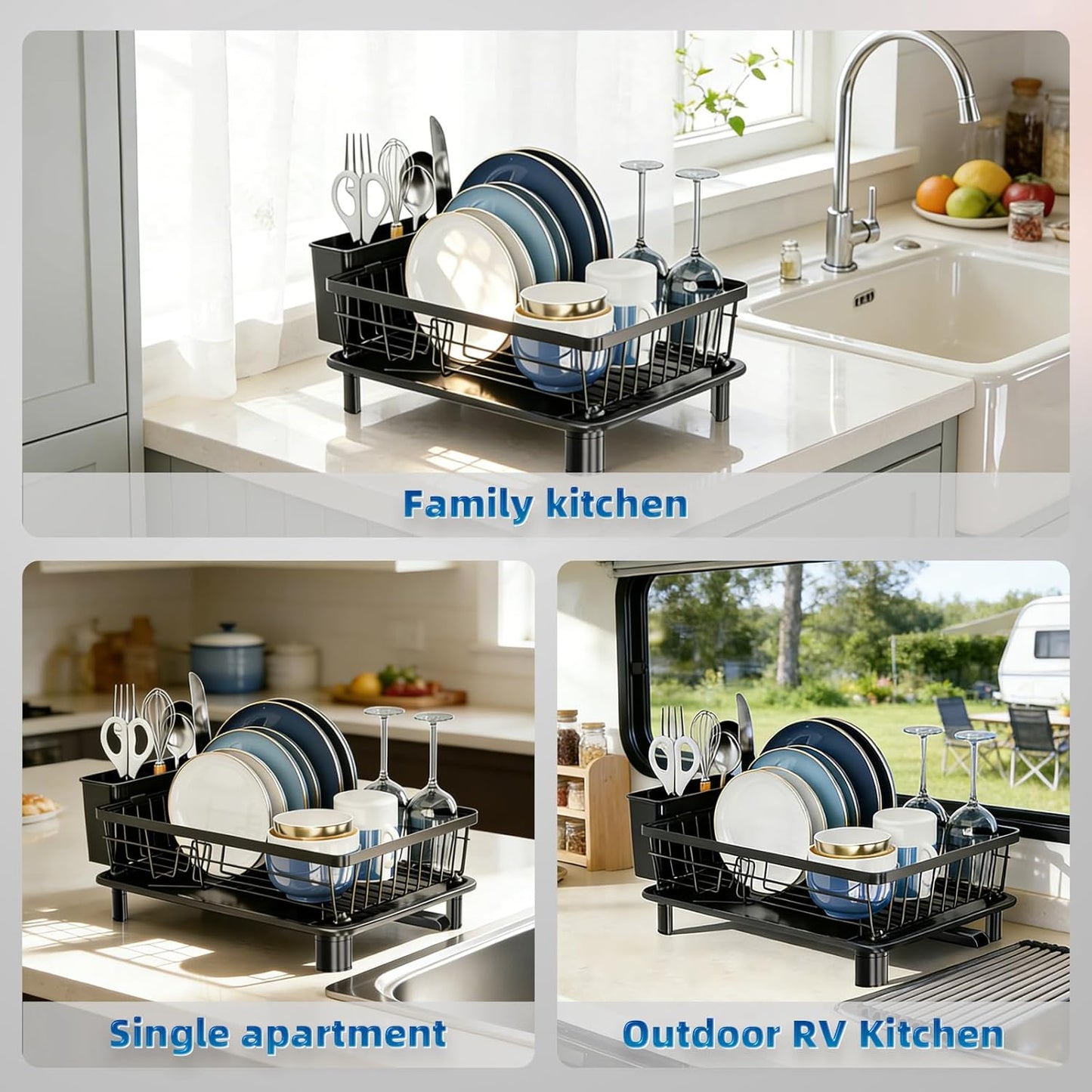 Dish Drying Rack, Stainless Steel-Dish Rack, Dish Racks for Kitchen Counter