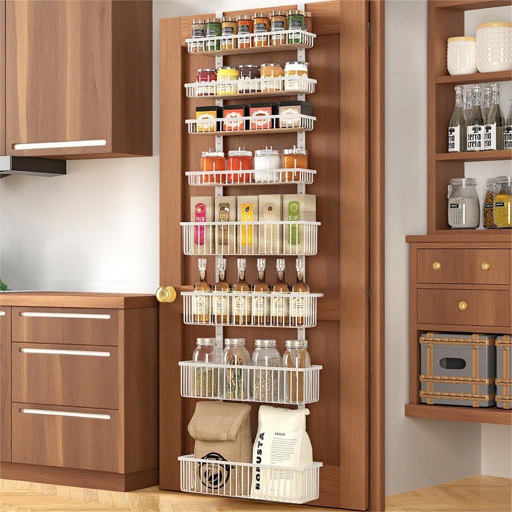 White Over The Door Pantry Organizer, Pantry Organization and Storage