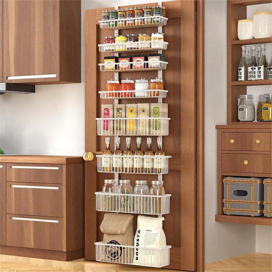 White Over The Door Pantry Organizer, Pantry Organization and Storage