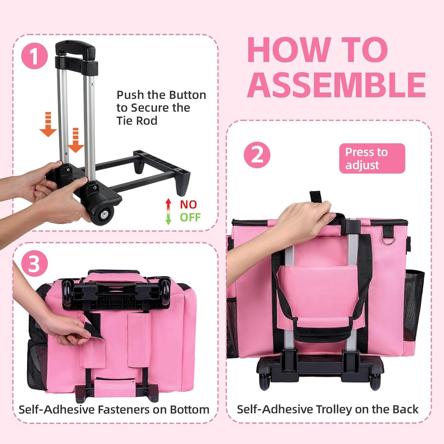Extra Large Rolling Cleaning Caddy Bag with Wheels