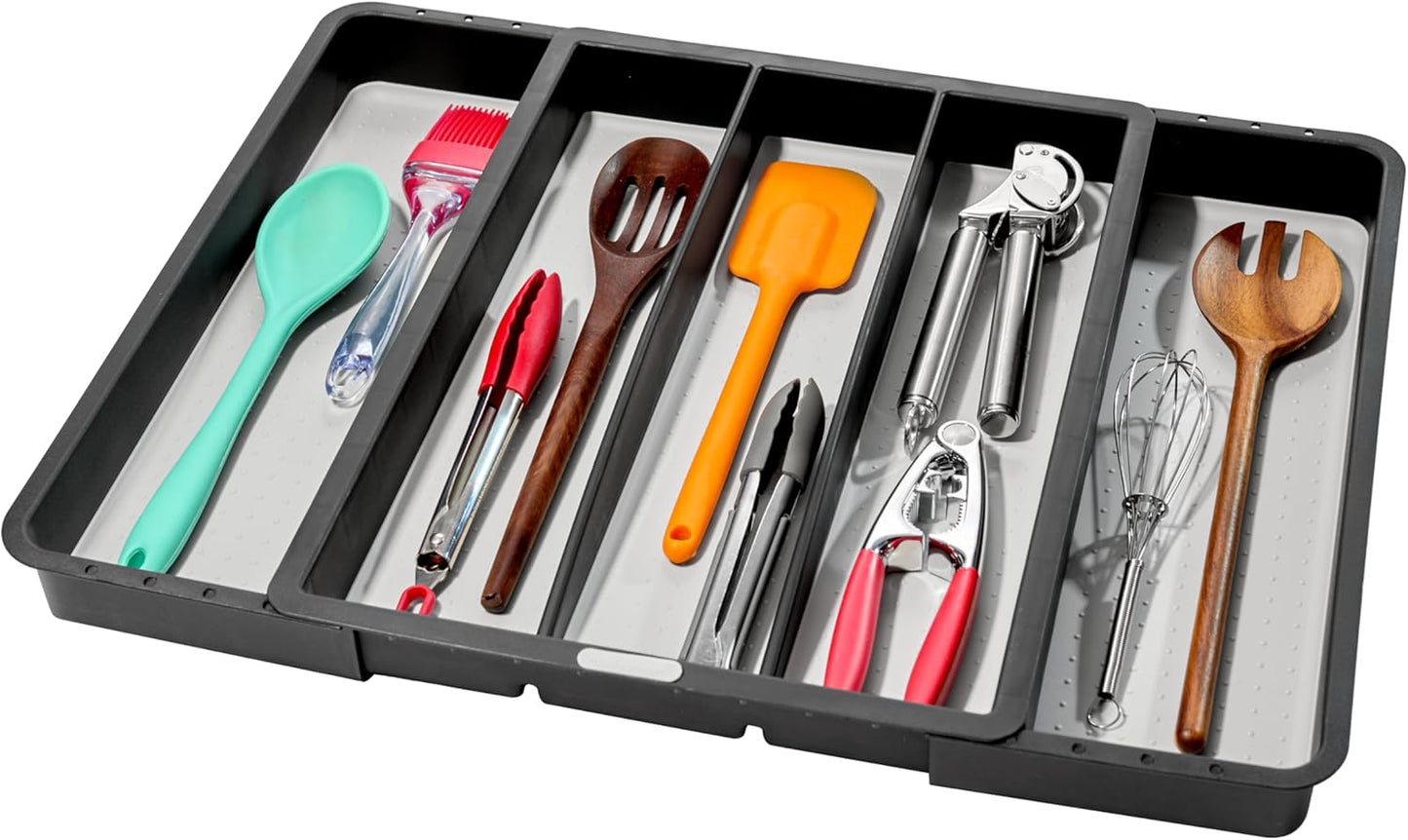 Expandable Utensil Tray, 8 Compartment Organizer for Forks, Knives & Spoons