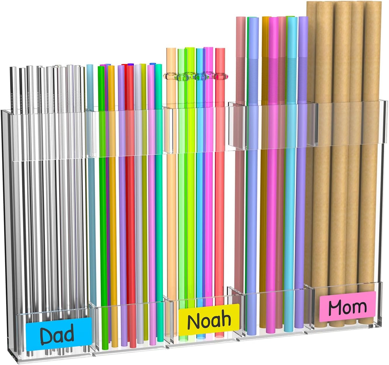 9.4” Large Acrylic Straw Holder for Cabinet Door