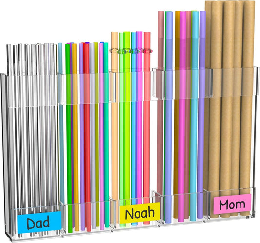 9.4” Large Acrylic Straw Holder for Cabinet Door