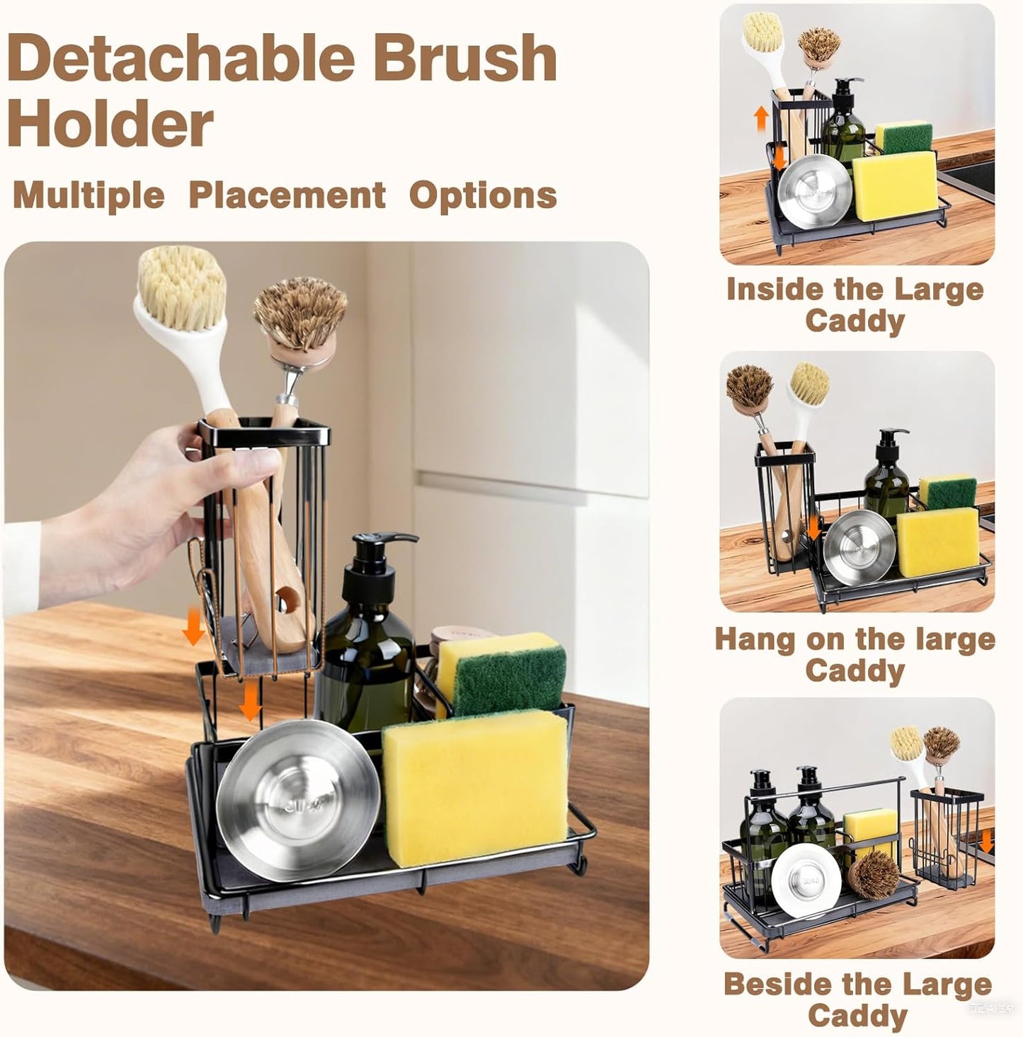 Kitchen Sink Caddy with Instant Drying Stone: Sink Sponge Holder