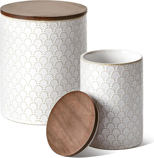 Ceramic Kitchen Canister Set with Airtight Lids, Food Storage Containers for Flour, Sugar