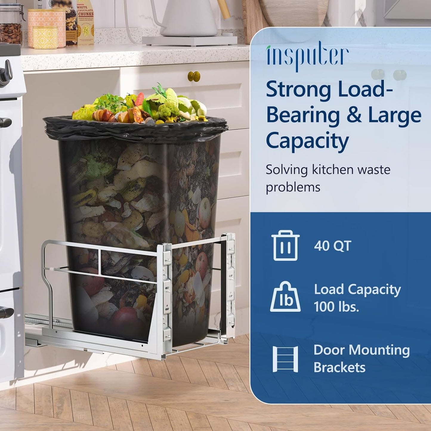 Pull Out Trash Can Under Cabinet with Soft-Close Slides