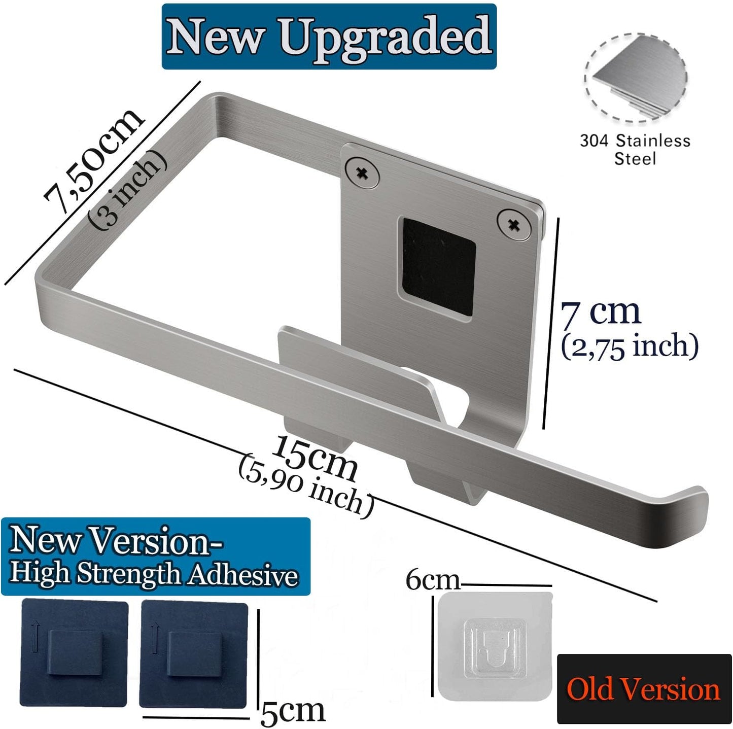 Kitchen Sink Sponge Holder - Sponge and Dish Cloth Hanger, Adhesive Rustproof Kitchen Sink Rack