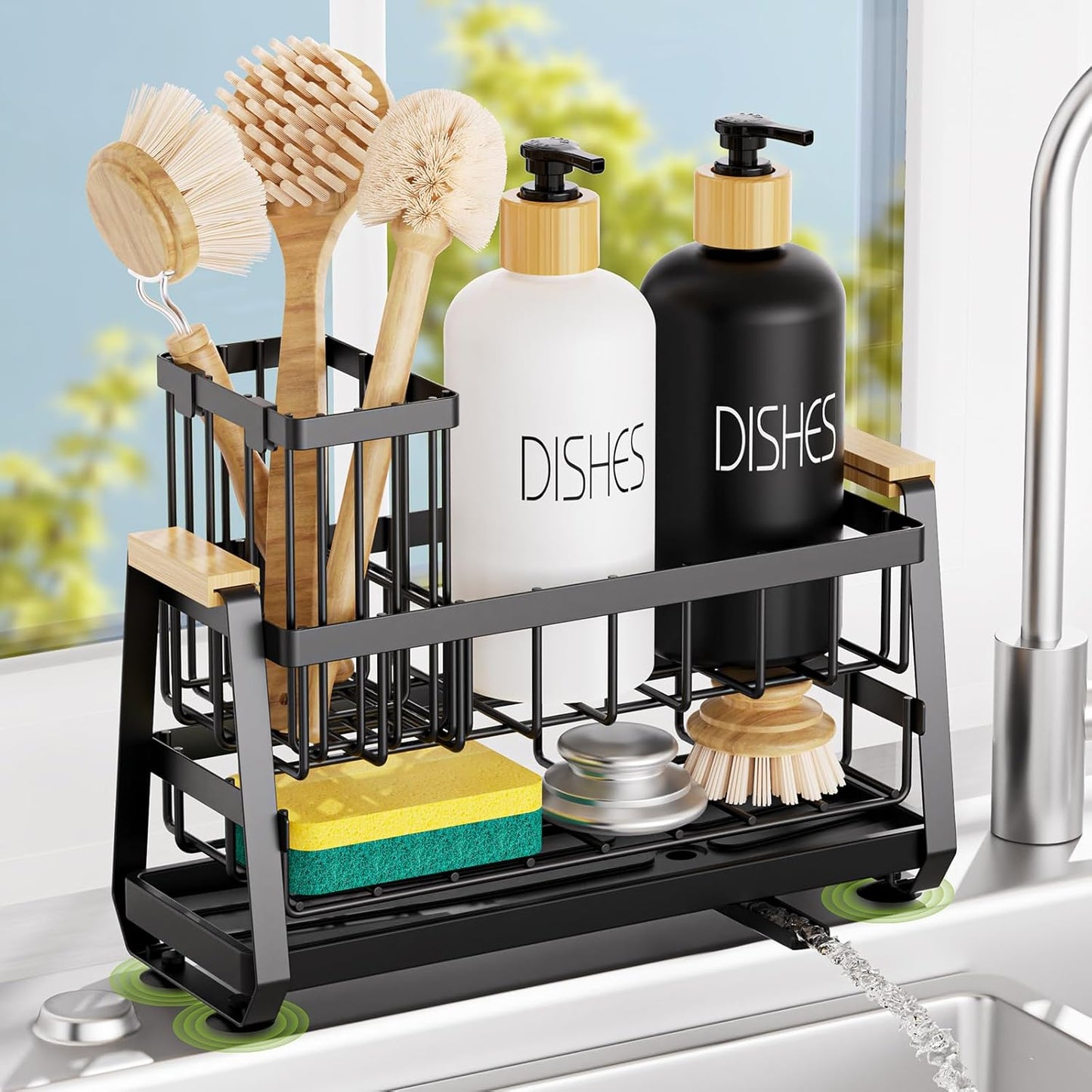 Sponge Holder for Kitchen Sink, Kitchen Sink Caddy with Suction Cup