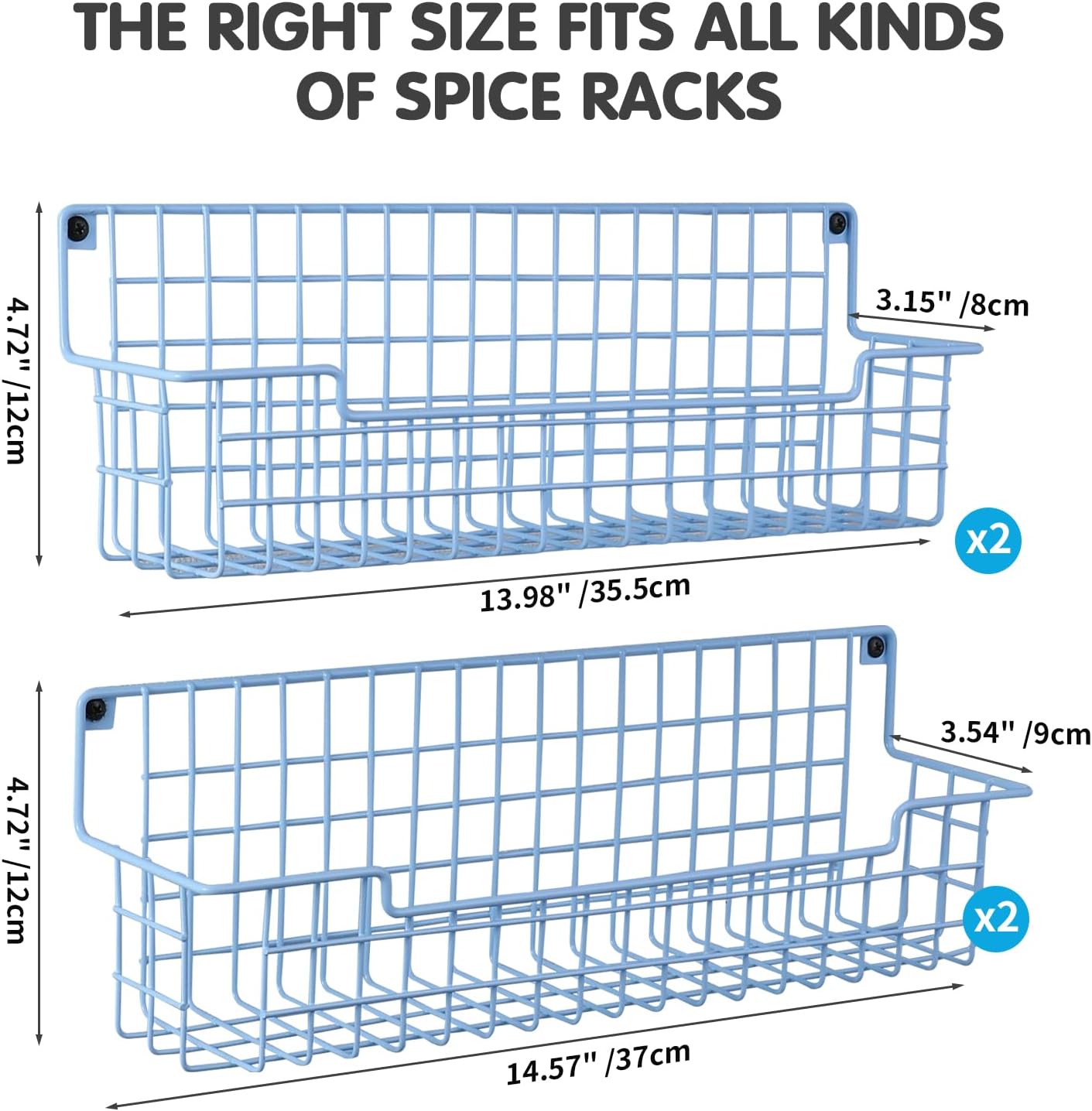 Spice Rack Wall Mount, Wall Spice Organizer for Kitchen Cabinet Door