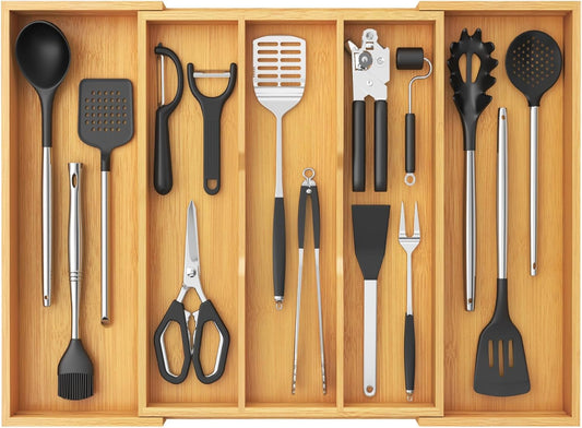 Utensil Organizer for Kitchen Drawer, Expandable Cooking Utensil Tray