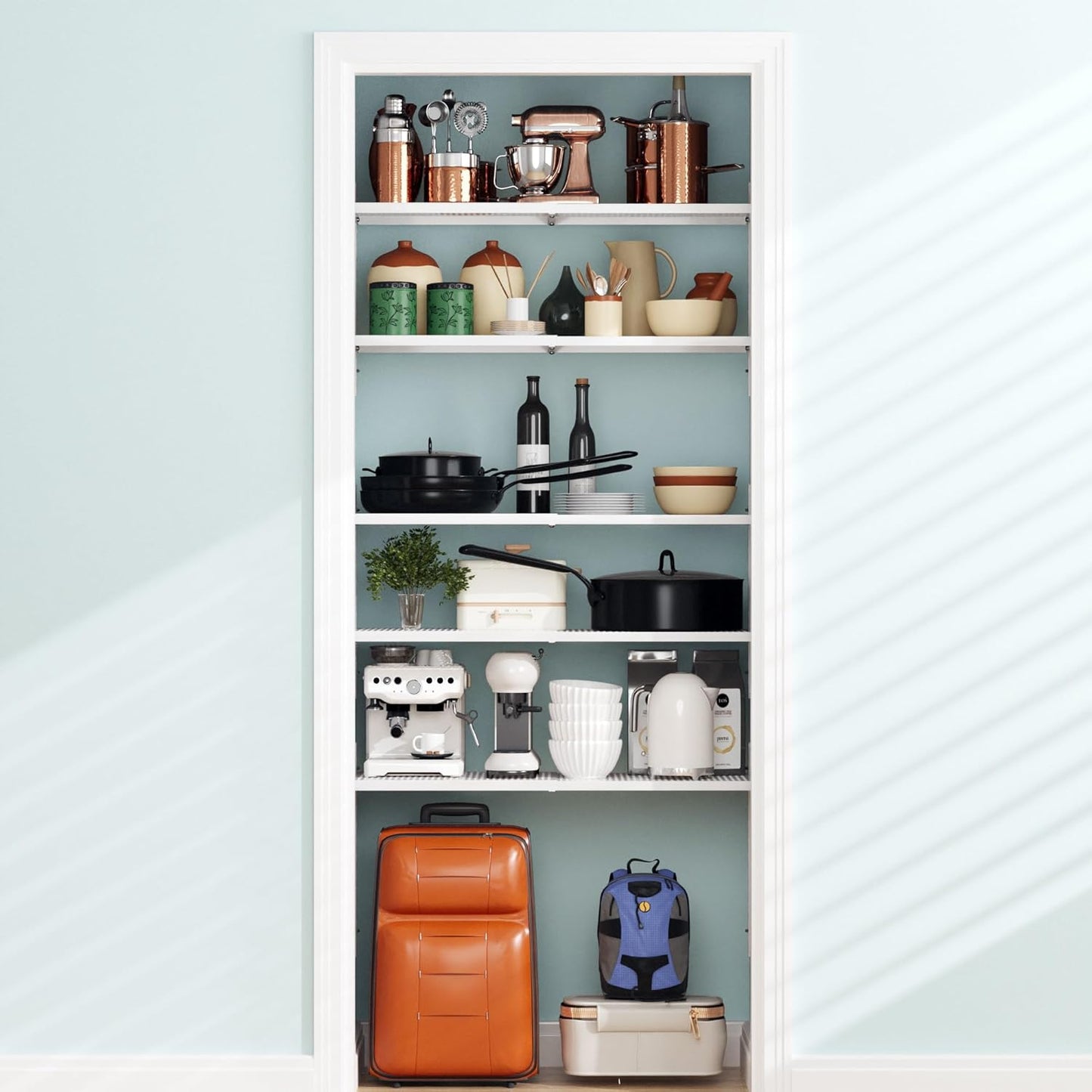 Expandable Closet Shelf Organizer, Adjustable Shelves Organizer