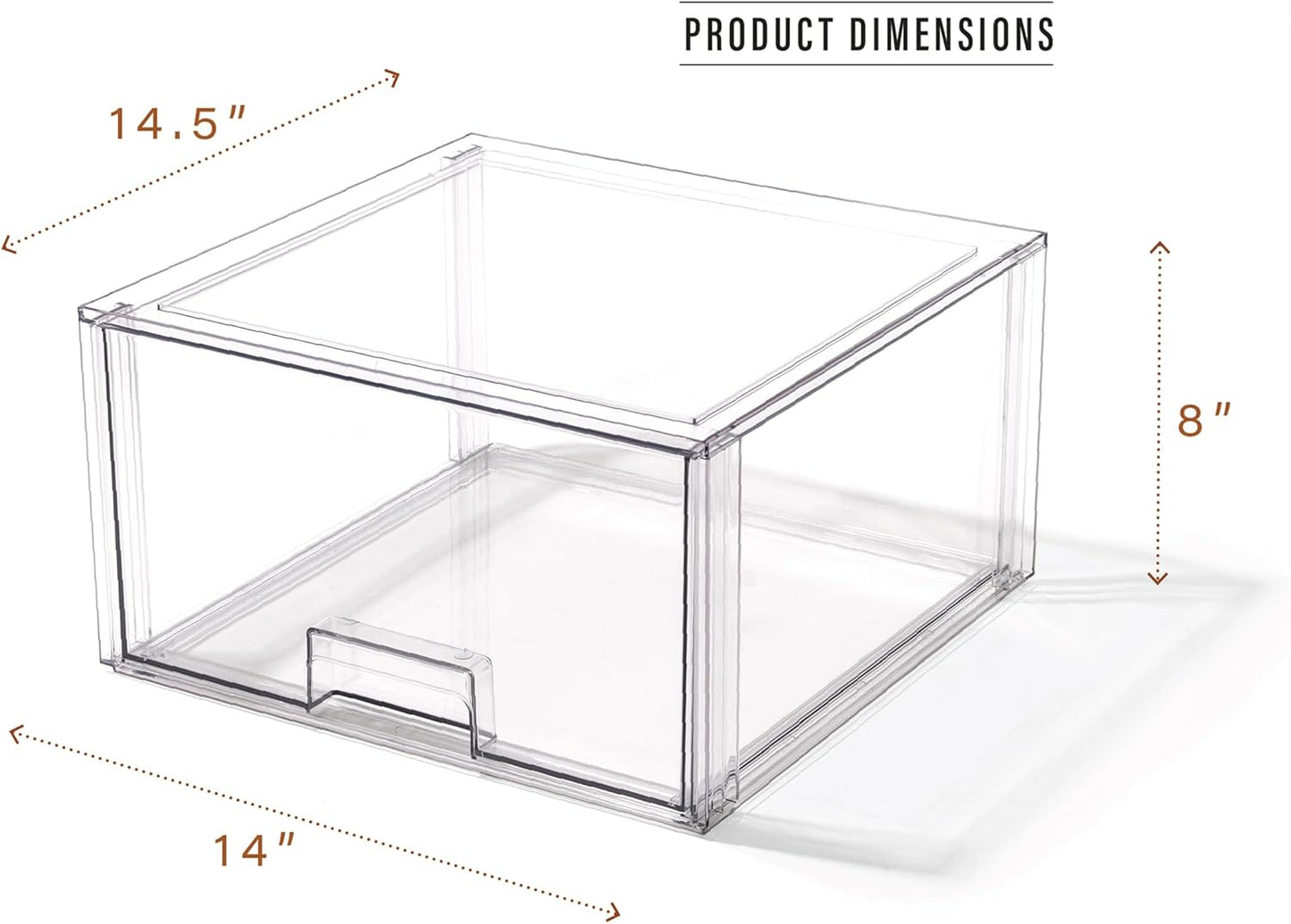 Stackable Storage Drawers, Tall X-Large - Clear | THE CRATE COLLECTION | Storage Bins With Drawers | Bathroom Organizers | Under Sink Organizer | Vanity Cabinet Home Organization