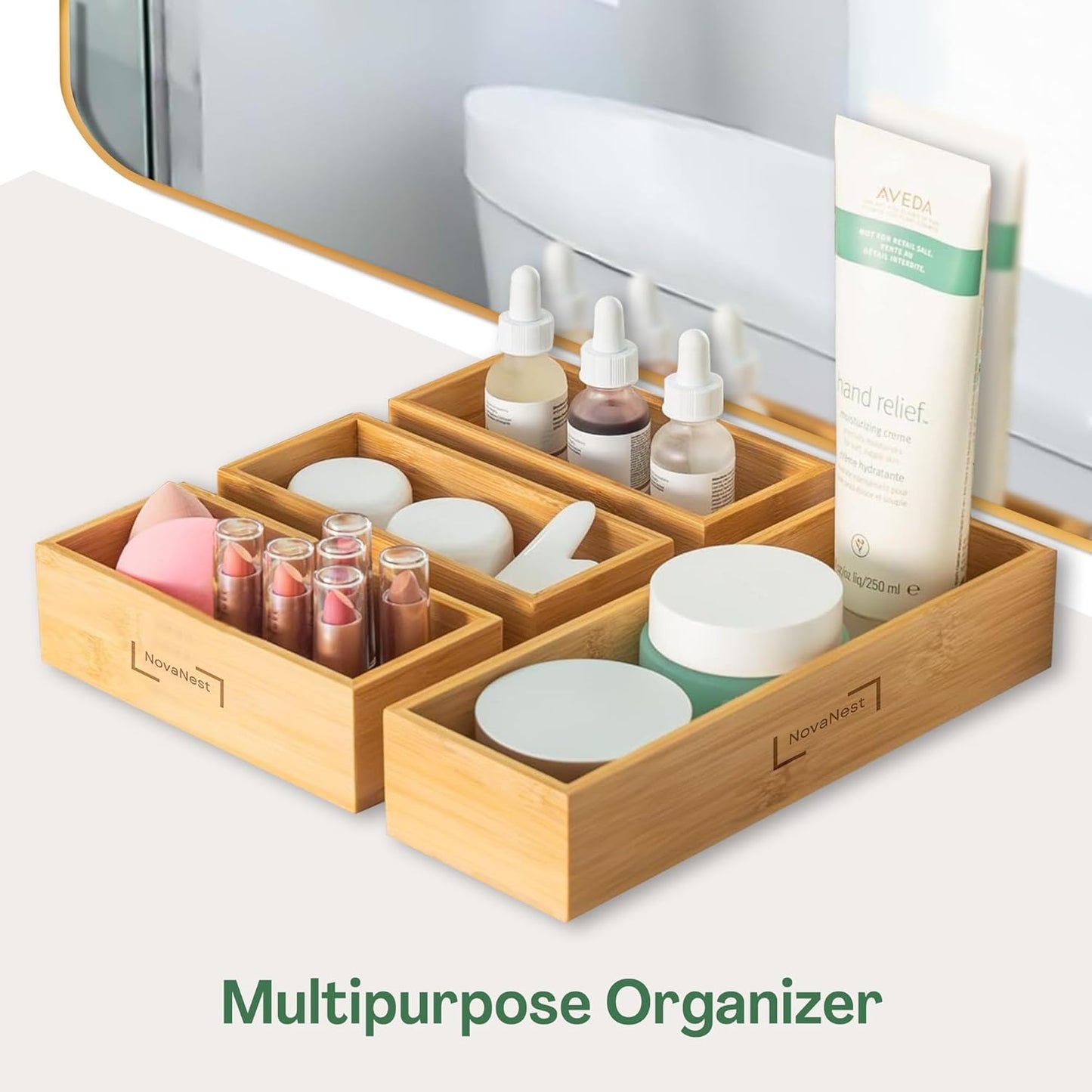 4PCS Bamboo Storage Bag Organizer Set Multi-Use Baggie Organizers for Gallon, Quart, Sandwich