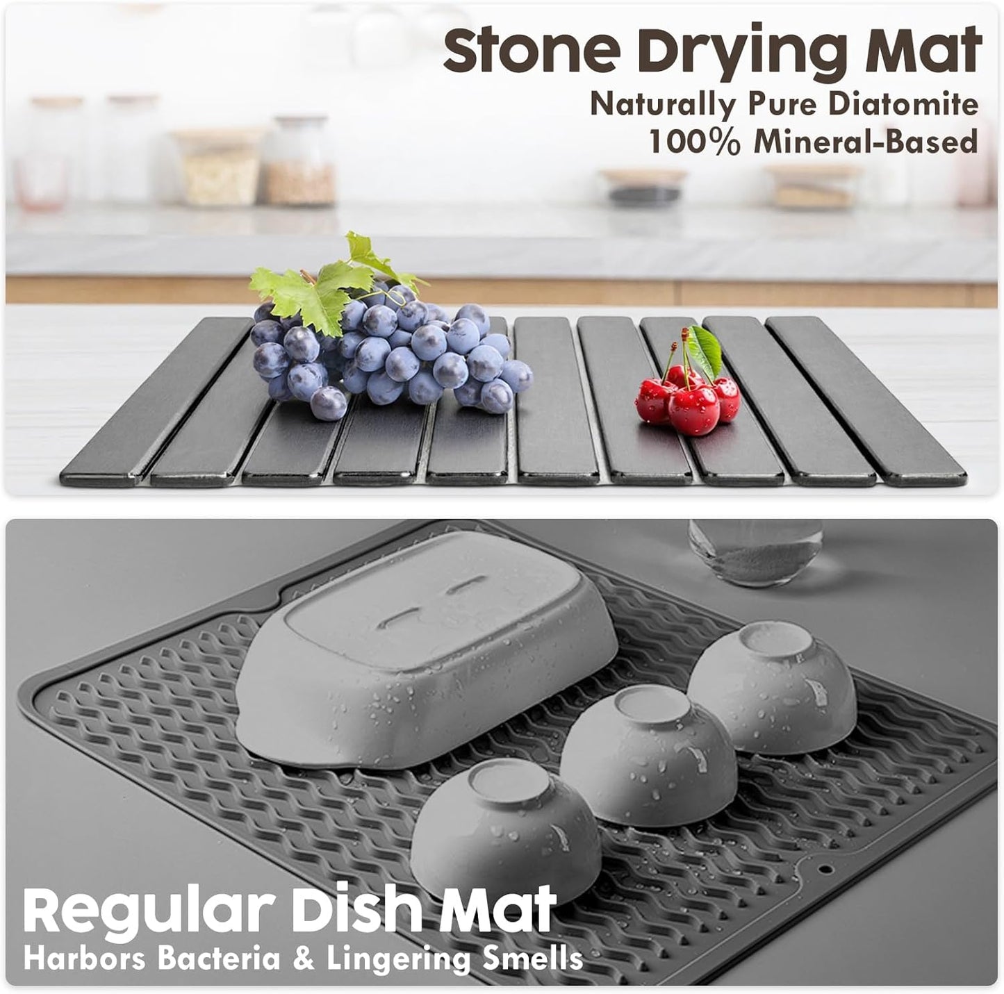 Large Stone Dish Drying Mat for Kitchen Counter