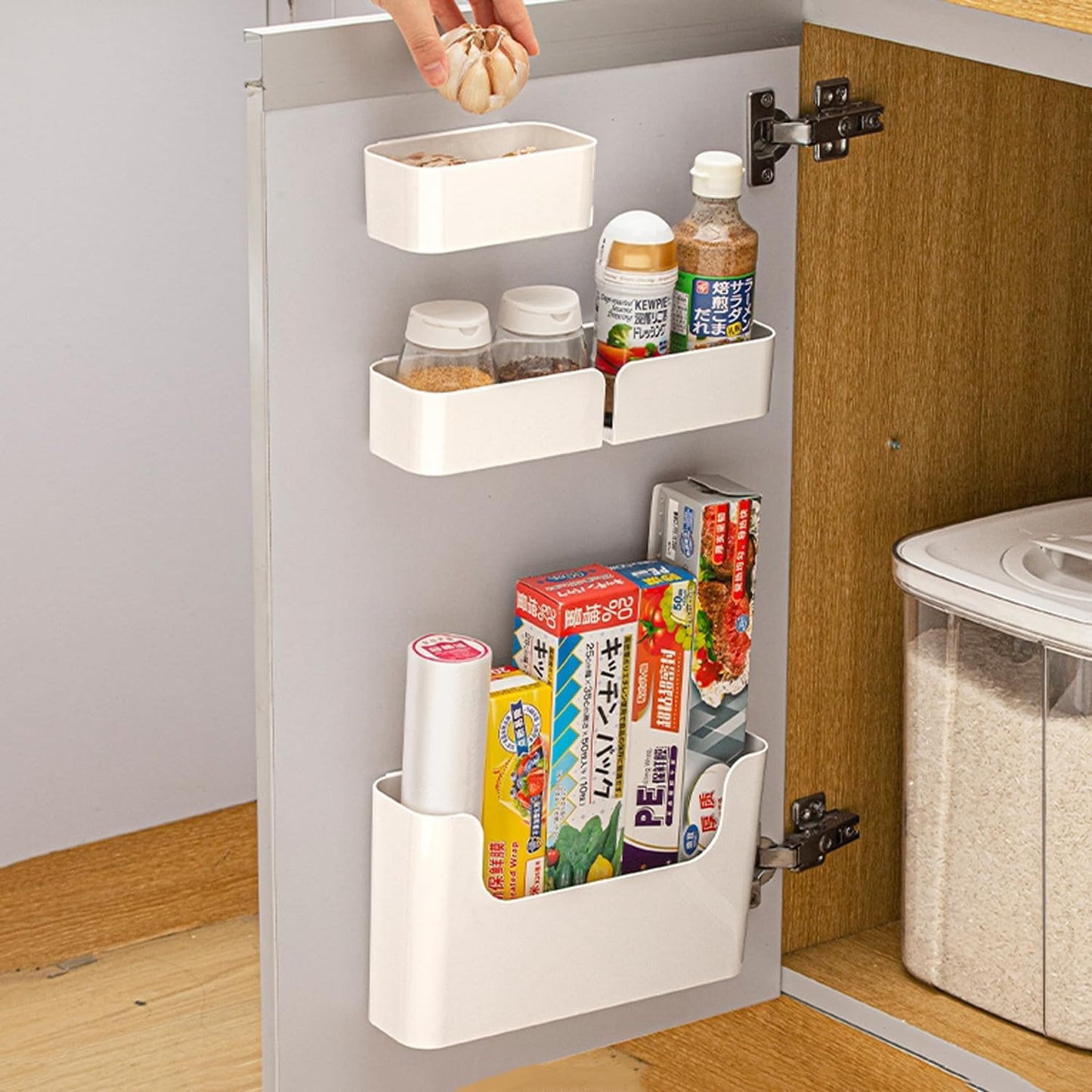 Adhesive Cabinet Door Organizer Storage 4 Pack