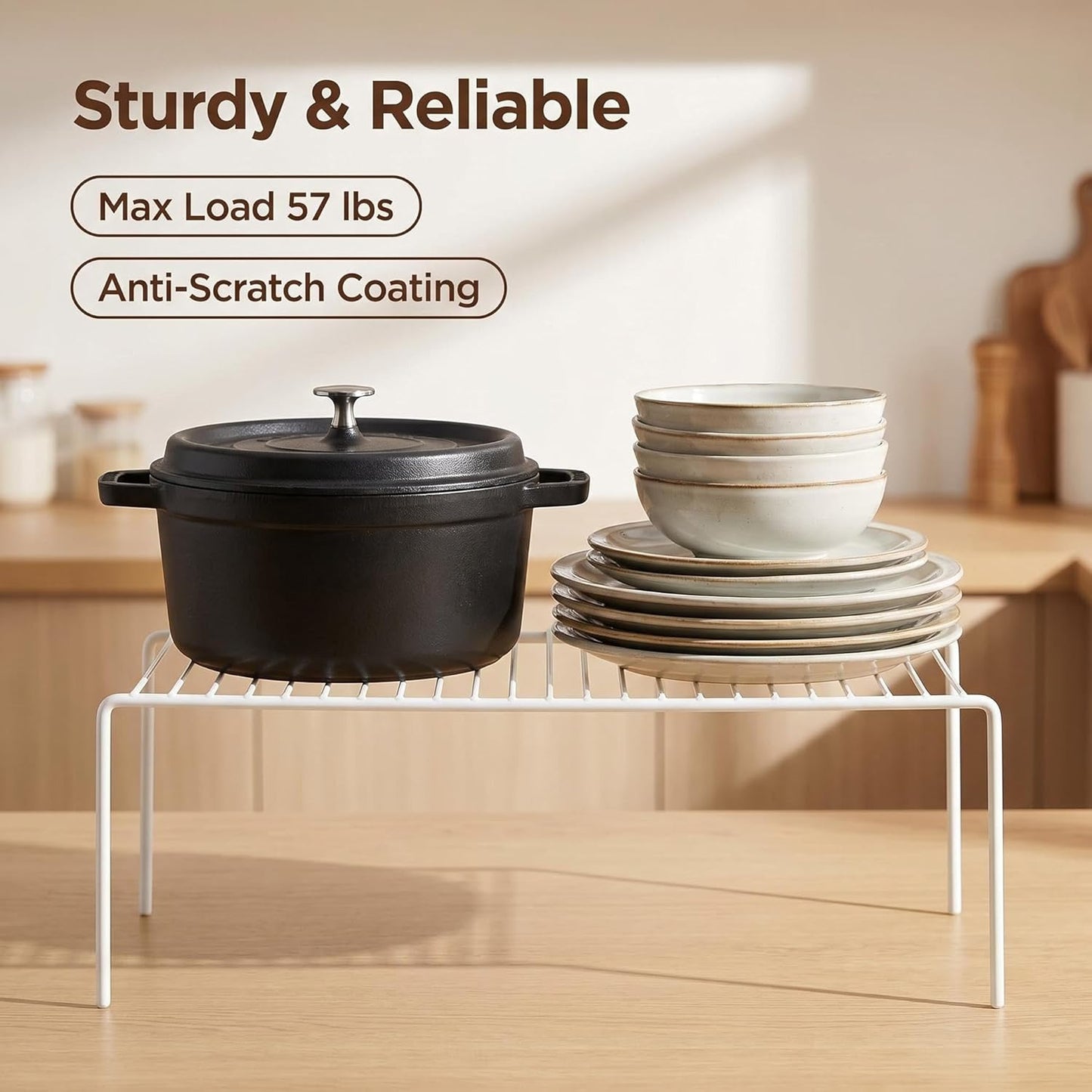 Set of 6 Large (15.7 x 9.4 Inch) Kitchen Cabinet Organizer Shelf