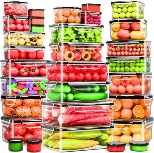 62 Pcs Large Food Storage Containers with Lids Airtight,Total 656OZ(31 Containers &31 Lids)