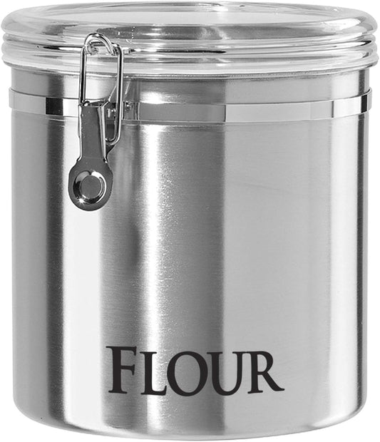Jumbo 8" Stainless Steel Flour Clamp Canister
