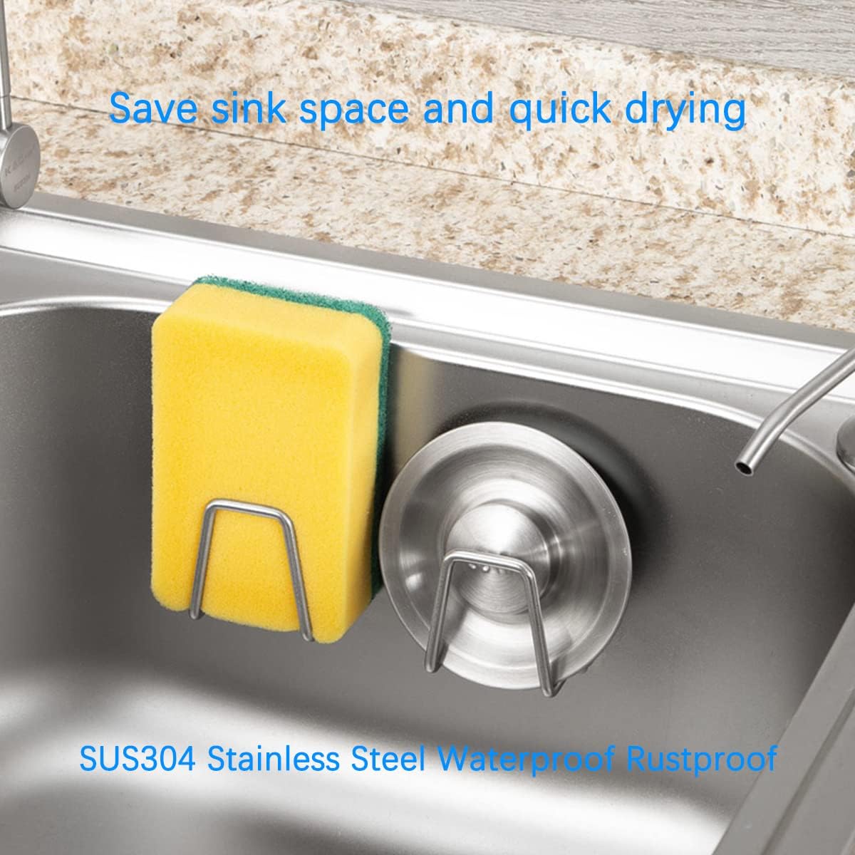 4Pcs Premium Sink Sponge Holder for Kitchen Sink Caddy Brush