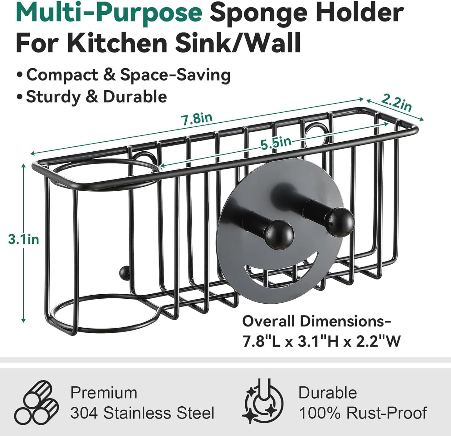 3-IN-1 Multiuse Sponge Holder for Kitchen Sink