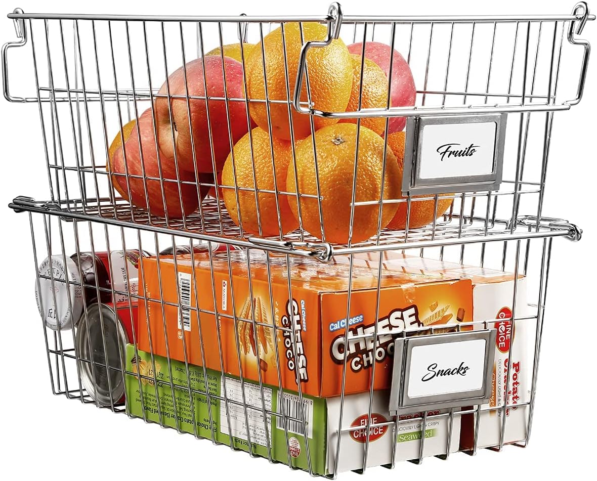 Stackable Chest Freezer Baskets Organizer Bins