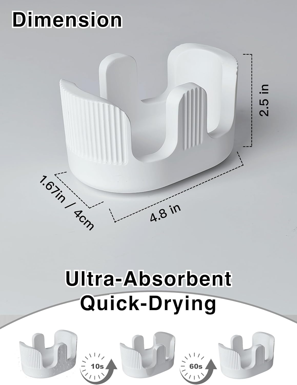 Ultra Absorbent Stone Sponge Holder for Kitchen Sink, 2 Slot Diatomite Dish Brush Sponge Holder