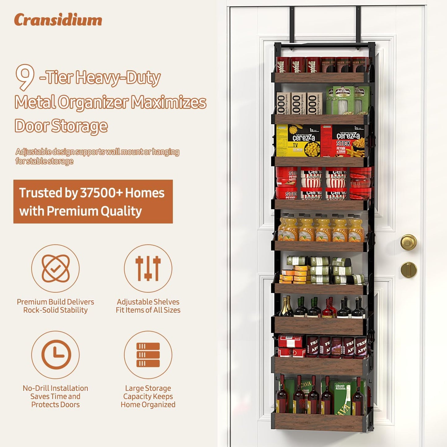 Over the Door Pantry Organizer: Pantry Organization and Storage with Hanging Basket