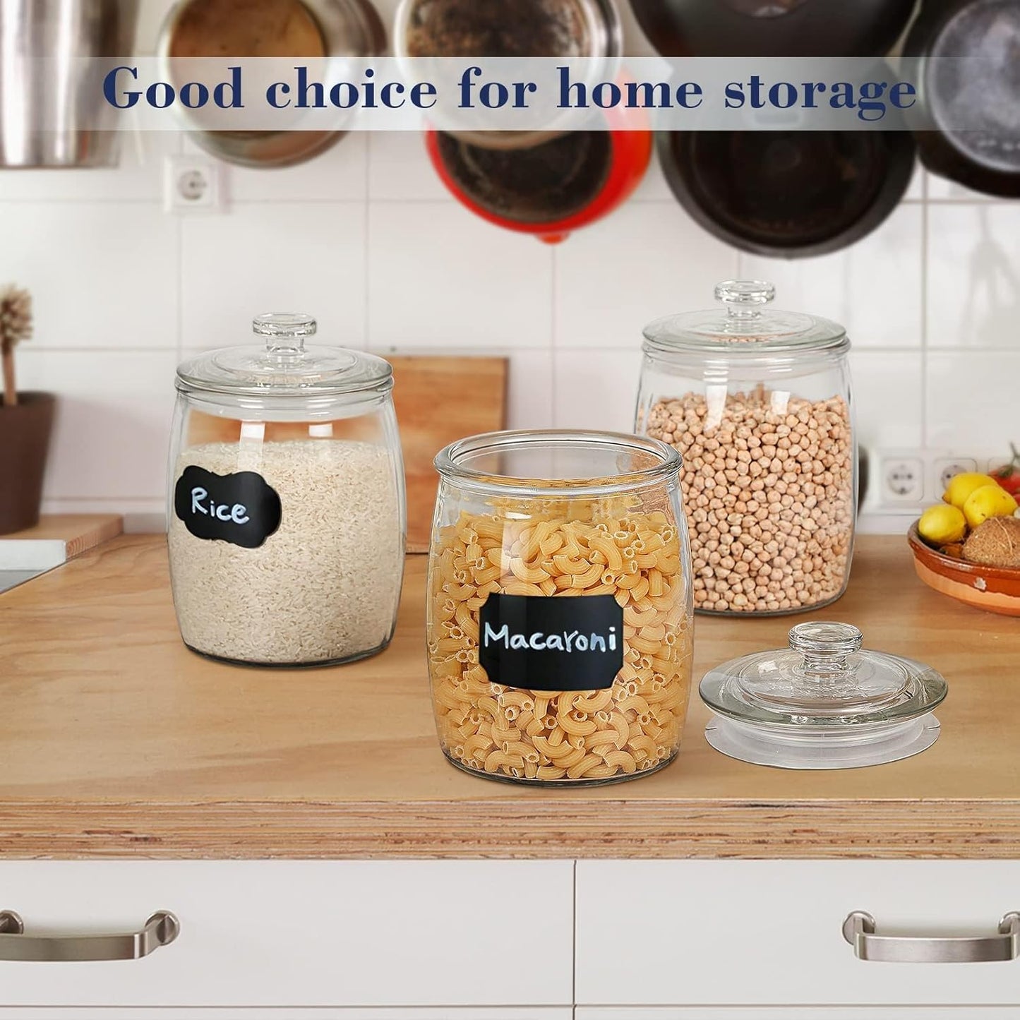 Half Gallon Glass Jars with Lid, Wide Mouth Cookie Jars Set of 2, Apothecary Jar for Candy