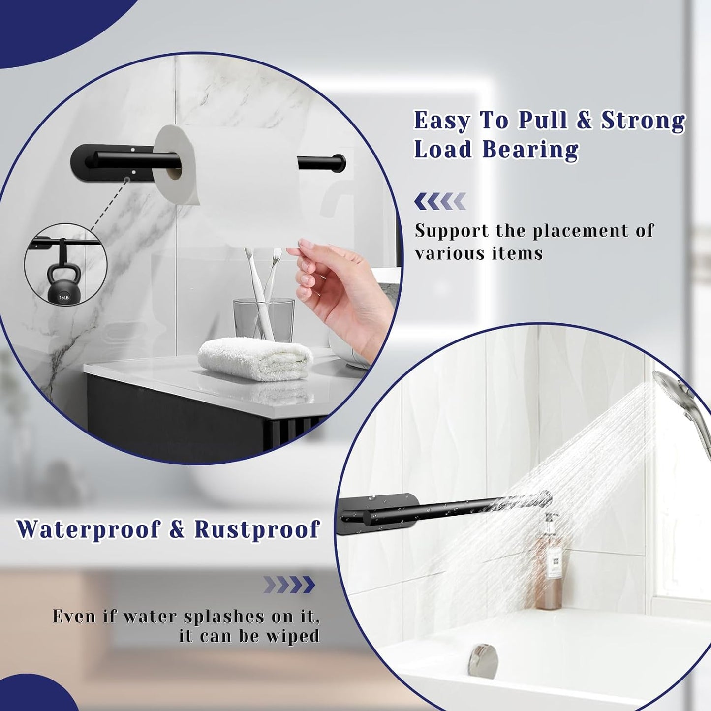 Paper Towel Holder, Self Adhesive or Drilling Paper Towel Holder Under Cabinet