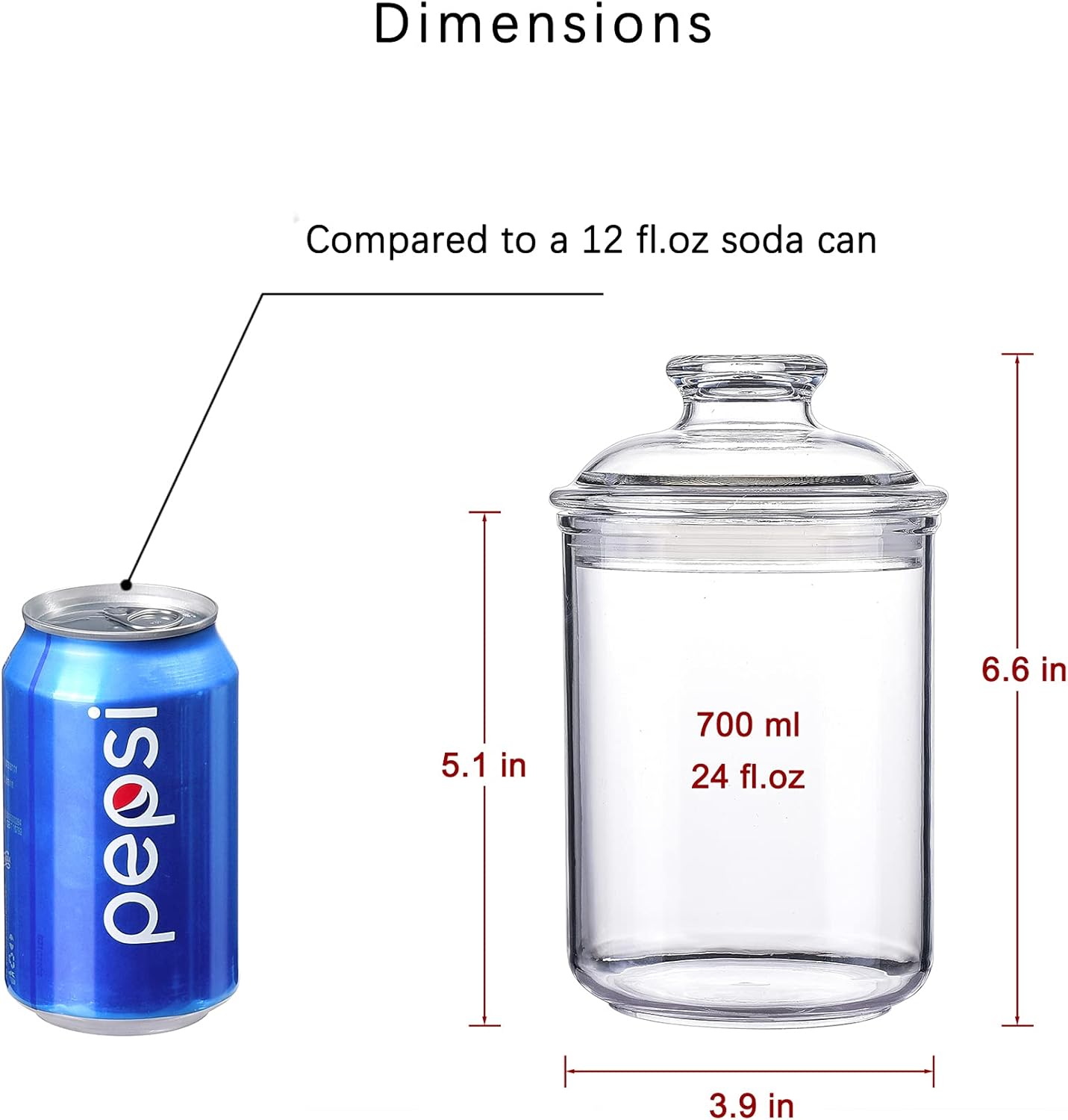 24oz Acrylic Storage Jar, Airtight Lid with Silicone Sealing Ring