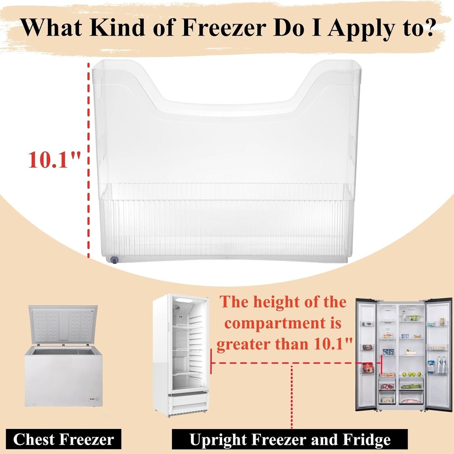 3 Pack Freezer Organizer Bins with Wheels, Clear Plastic Pantry Storage Organizer with Handle