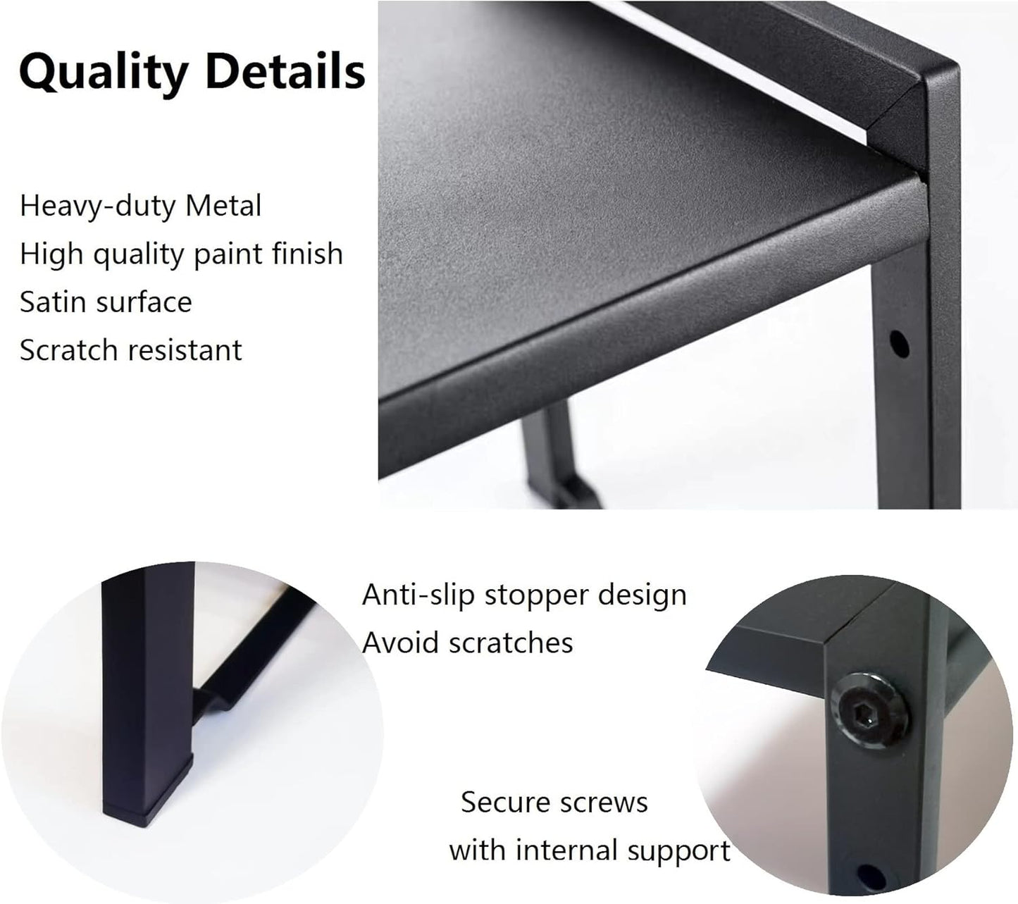 2 Pack Expandable Cabinet Shelf Organizer 16-26" L Stackable Kitchen Counter Shelves Rack Stand Sink Riser Countertop Storage Black (Narrow 5.1”D)