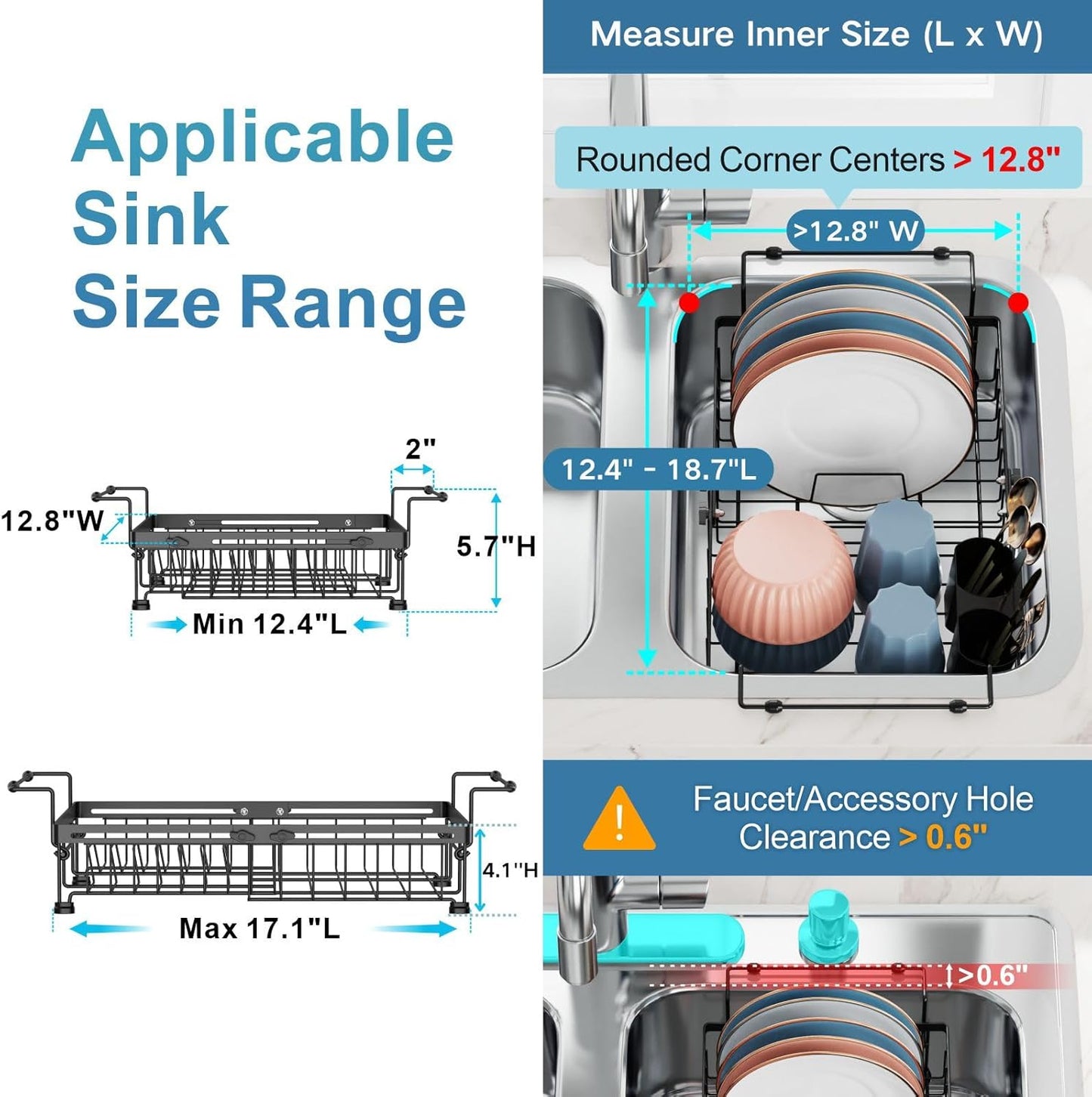 Expandable Dish Drying Rack for Kitchen Sink