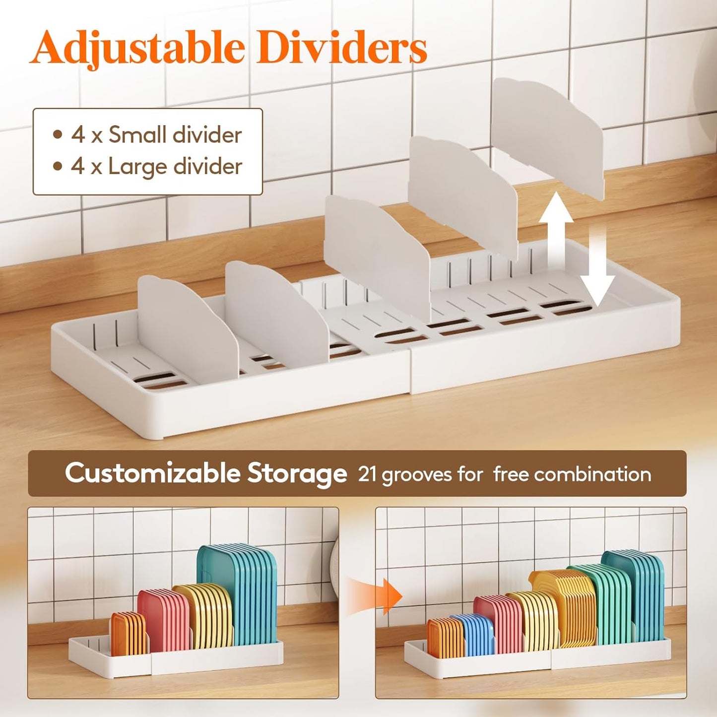 Kitchen Cabinet Organizer for Food Contanier Lid