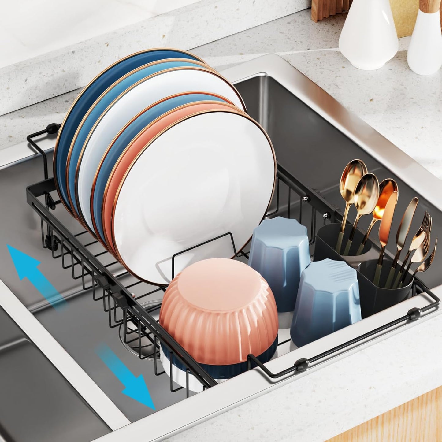 Expandable Dish Drying Rack for Kitchen Sink