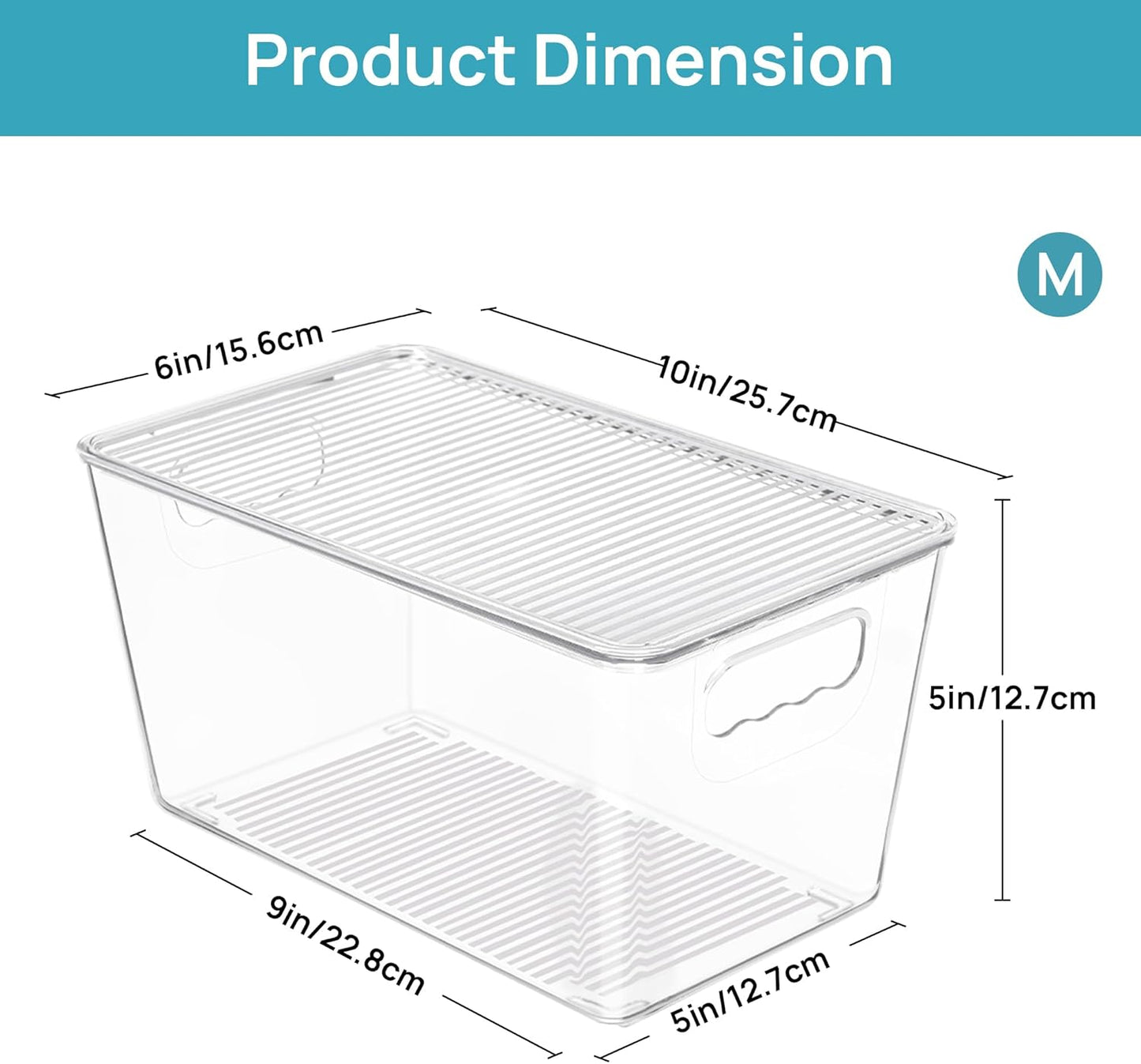6 Pack Clear Stackable Storage Bins with Lids